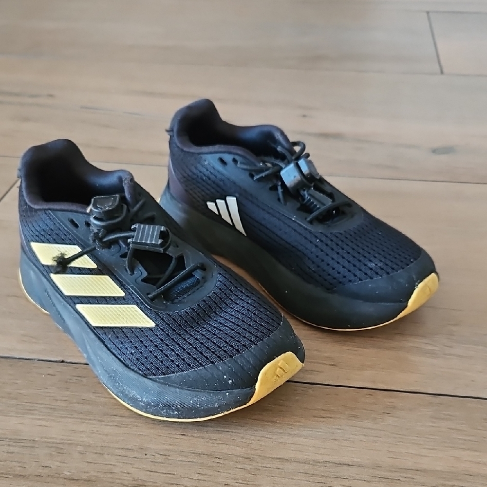 Adidas Kids Black and Yellow Sneakers Size 13